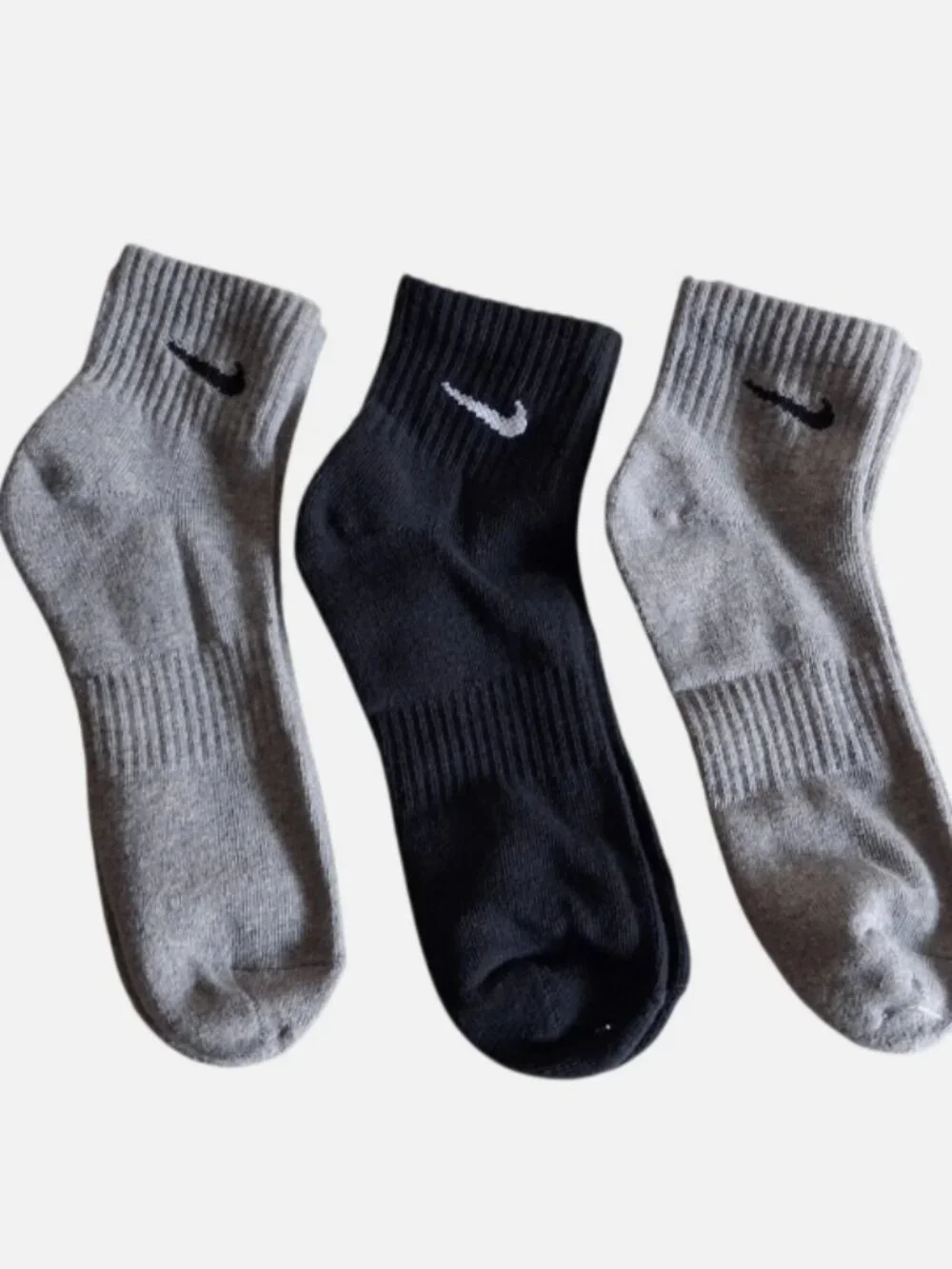 Nike Everyday Training Dri-Fit Ankle Socks size L Men’s 8-10 Gray Black 3 pack